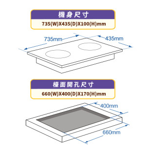 Goodway 威馬 GHC-20563 73厘米 5600W 嵌入/座檯式雙頭電磁爐